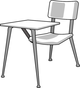 line drawing of a desk