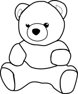 line drawing of a teddy bear